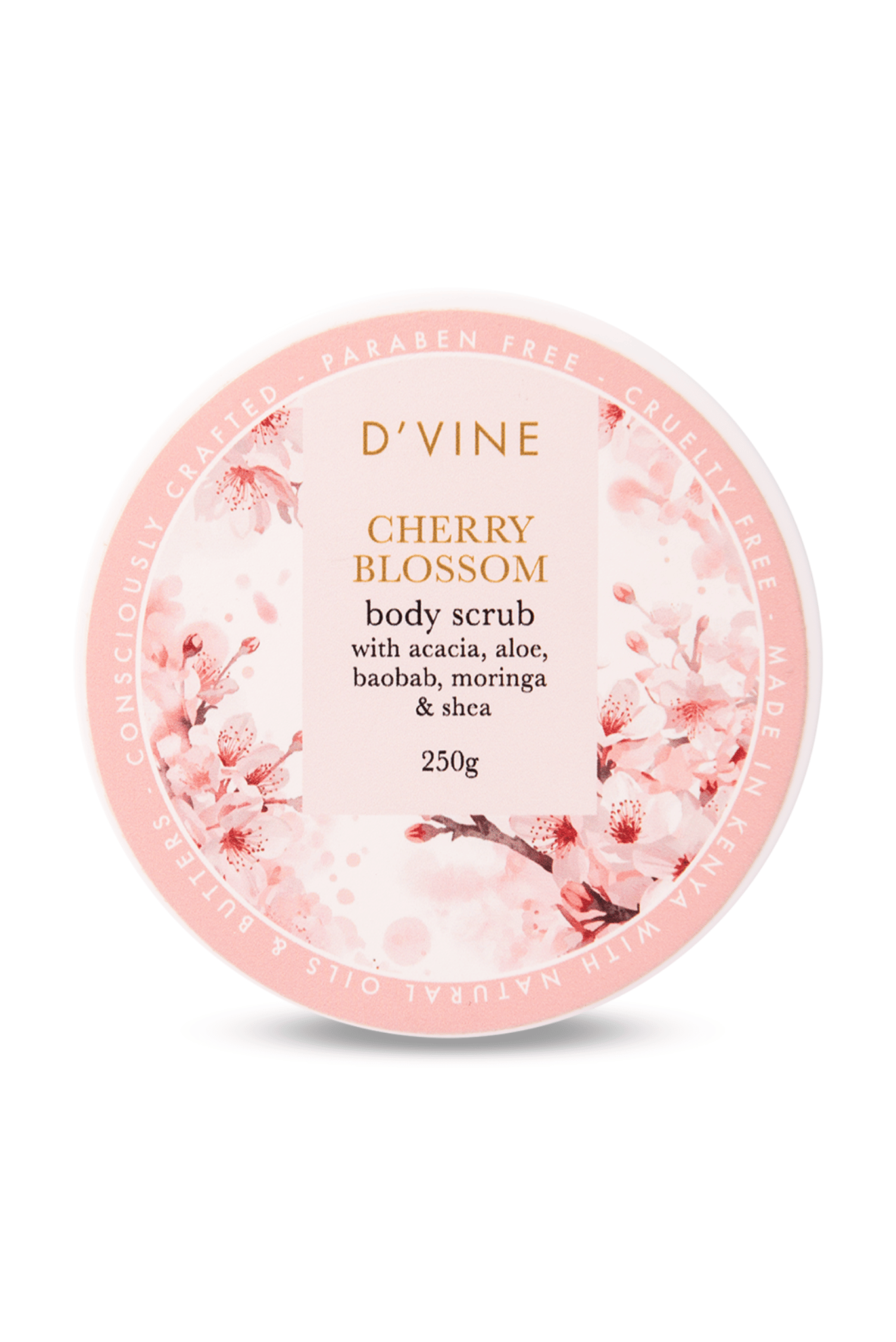 D'vine Cherry Blossom & Baobab Body Scrub 250g