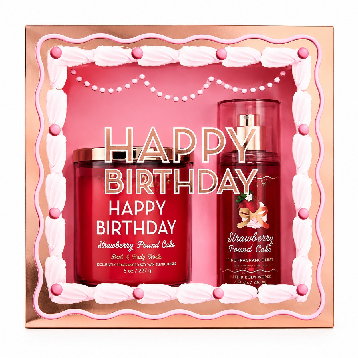 Bath & Body Works Strawberry Pound Cake (Happy Birthday) Mini size Gift Sets