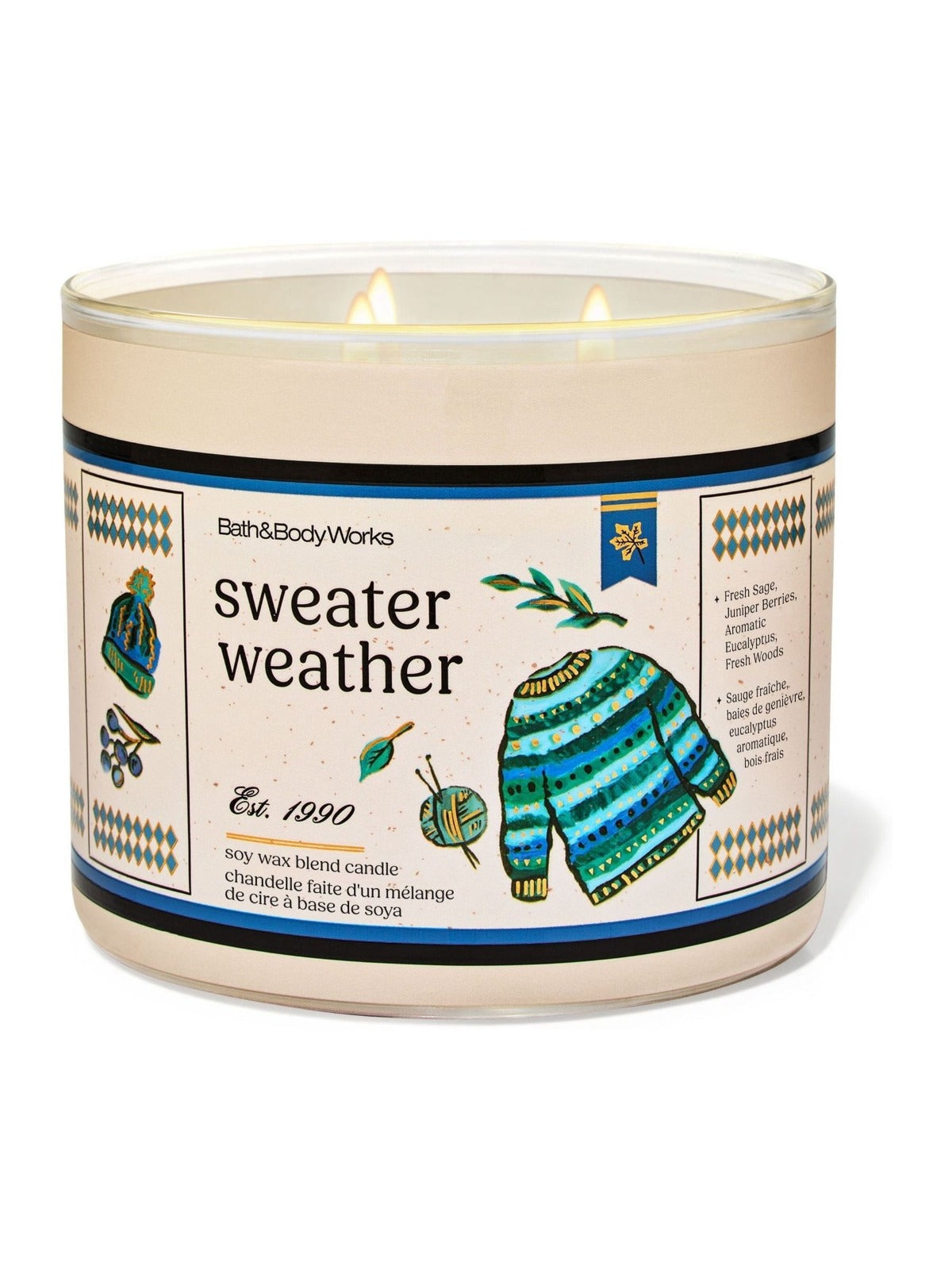Bath & Body Works Sweater Weather 3 wick candle