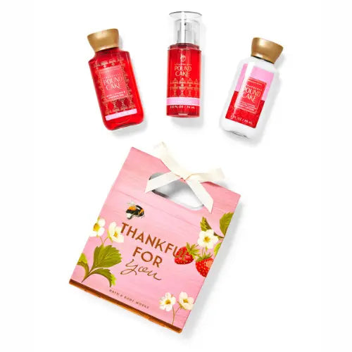 Bath & Body Works Strawberry Pound Cake (Happy Birthday) Mini size Gift Sets