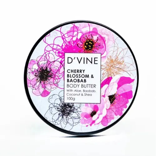 D'vine Cherry Blossom & Baobab Body Butter & Scrub Set 100mg 100g