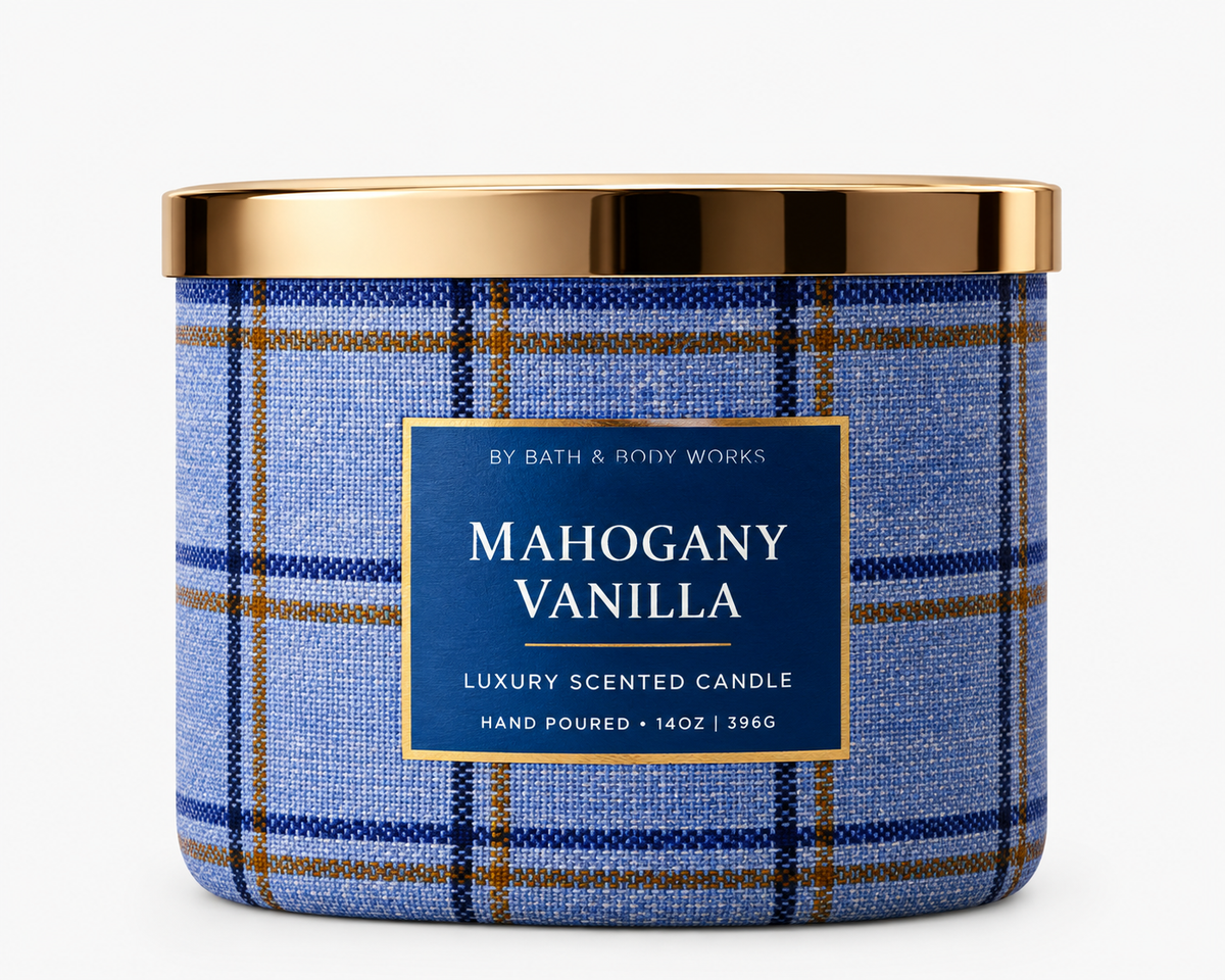Bath & body works mahogany vanilla 3 wick candle