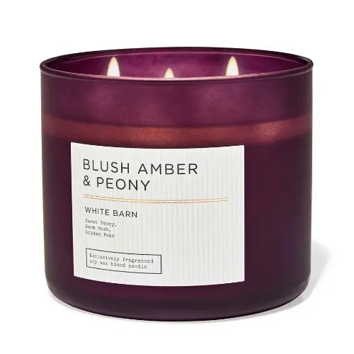 Bath & Body Works Blush Amber & Peony 3 Wick candles