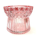 Bath & Body Works Faceted Pink Glass Pedestal Candle Holder