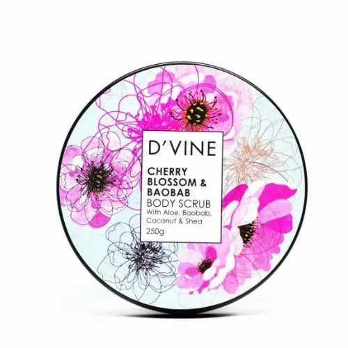 D'vine Cherry Blossom & Baobab Body Scrub 250g