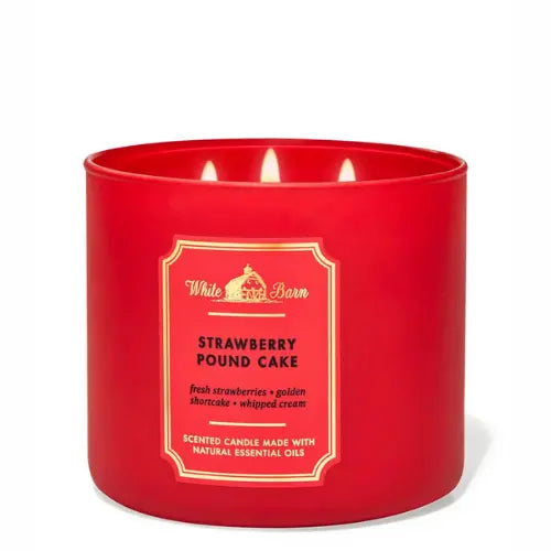 Bath & Body Works Strawberry Pound Cake 3 Wick candles
