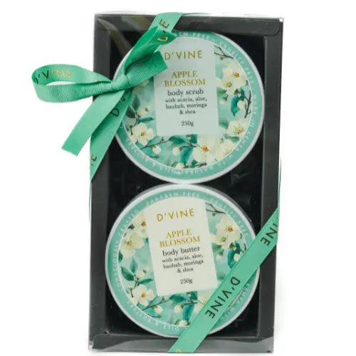 D'vine Apple Blossom Body Butter & Scrub Set 100mg 100g