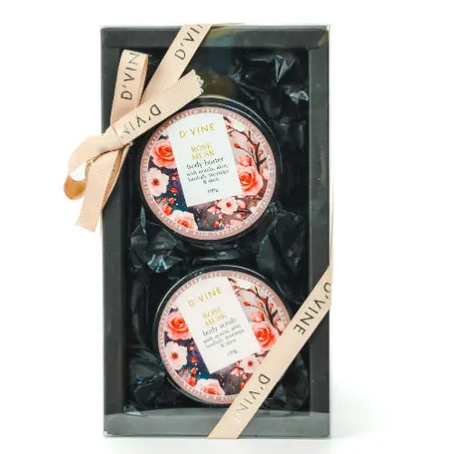D'vine Rose Musk 100g Set Body Butter & Scrub Set 100g