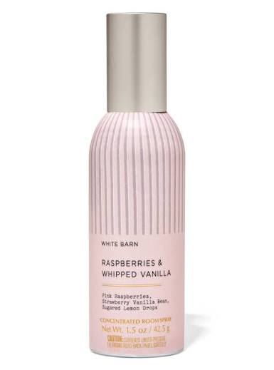 Bath and body works raspberries and whipped vanilla room spray.