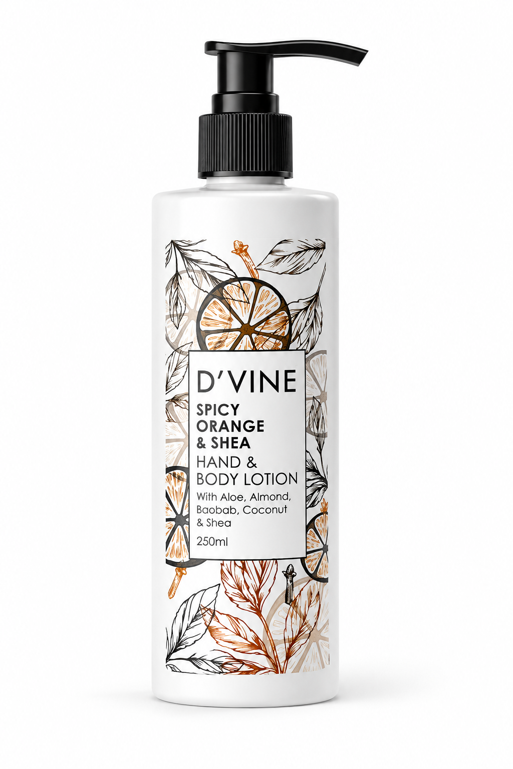 D'vine Spicy Orange & Shea 250ml Body Lotion
