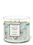 White Tea Sage 3 Wick Candle