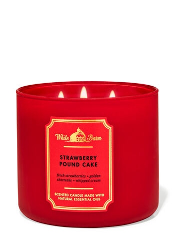 Strawberry Pound Cake 3 Wick Candle