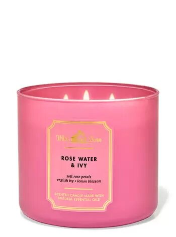 Rose Water & Ivy 3 Wick Candle