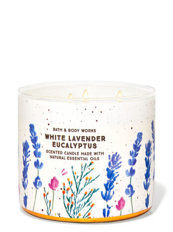 White Lavender Eucalyptus 3 Wick Candle