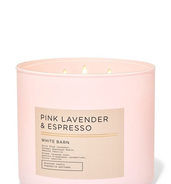 Pink Lavender and Espresso 3 Wick Candle