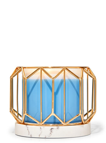 Golden Decagon 3 Wick Candle Holder