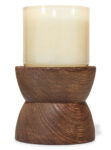 Woodgrain Pedestal 3 Wick Candle Holder