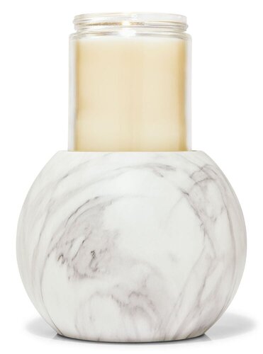 Marble Orb Pedestal Candle Holder