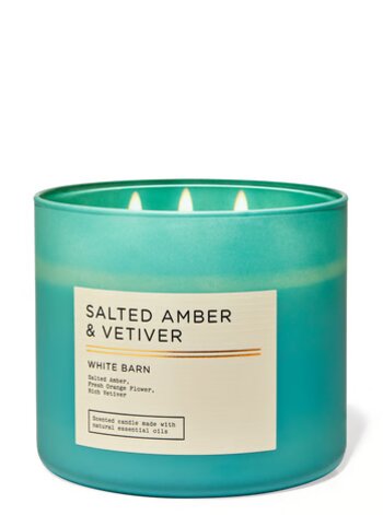 Salted Amber Vetiver 3 Wick Candle