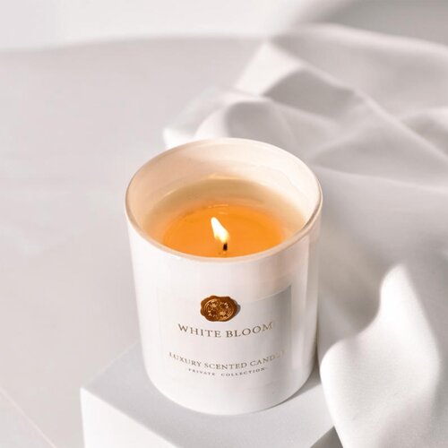 White Bloom Single Wick Candle