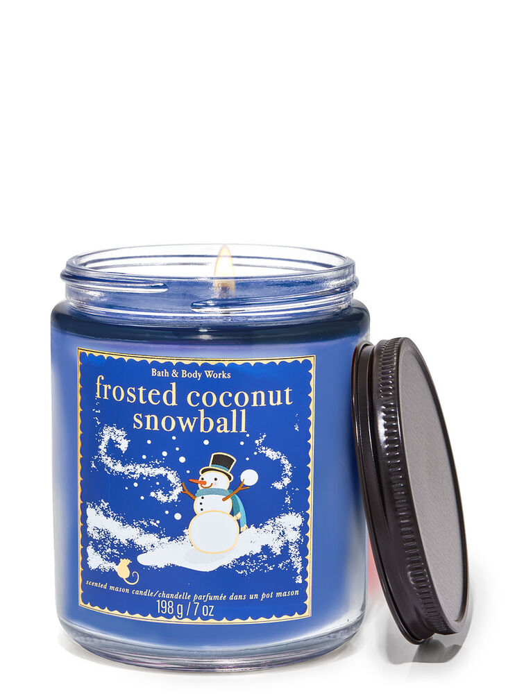 Frosted Coconut Snowball Single Wick Candle