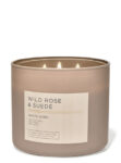 Wild Rose Suede 3 Wick Candle