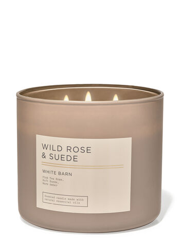 Wild Rose Suede 3 Wick Candle